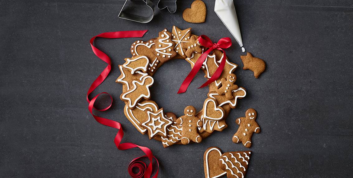Pepparkakskrans med glasyr