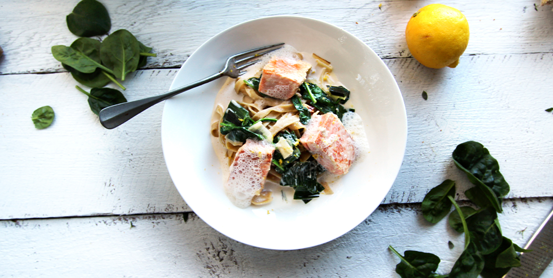 Pasta med läcker lax