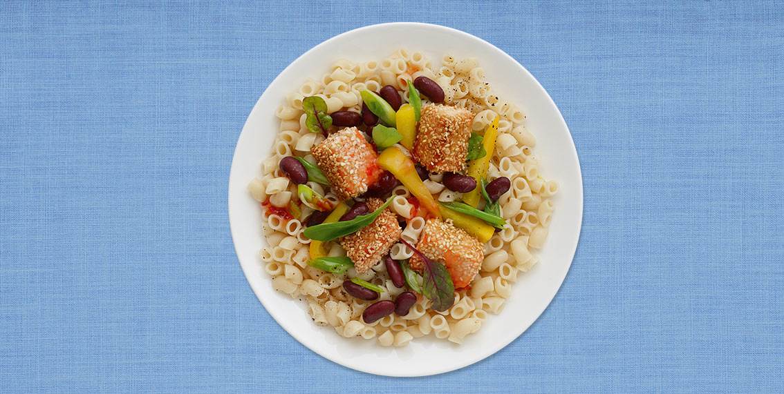 Sesamlax med asiatisk sweet chili-sås
