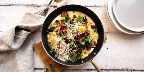 Pasta Carbonara med skogschampinjon och tryffel