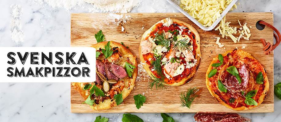 Hemmagjord pizza med svenska smaker